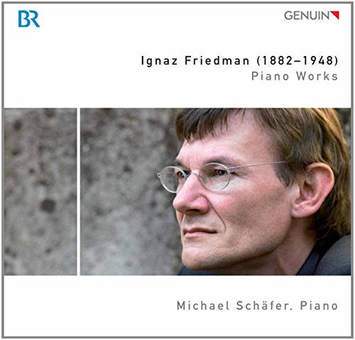 CD cover featuring pianist Michael Schäfer and composer Ignaz Friedman’s portrait.