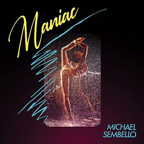Album cover for Michael Sembello’s “Maniac” featuring a figure in water.