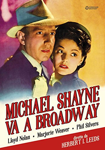 DVD cover for "Michael Shayne Va A Broadway" featuring a man and woman.