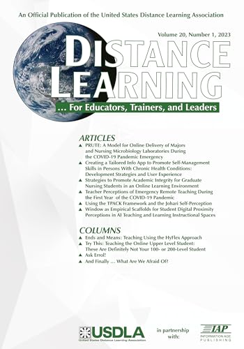 Cover of "Distance Learning" journal, Volume 20, Issue 1, 2023.