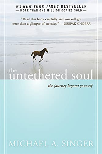 Book cover showing a horse running on a beach with light blue lower section.