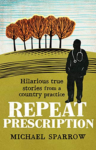 Book cover with silhouette of a doctor and autumn trees.