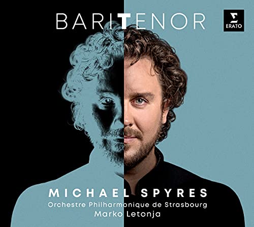 Album cover featuring a split-tone portrait of Michael Spyres with the title Baritenor.