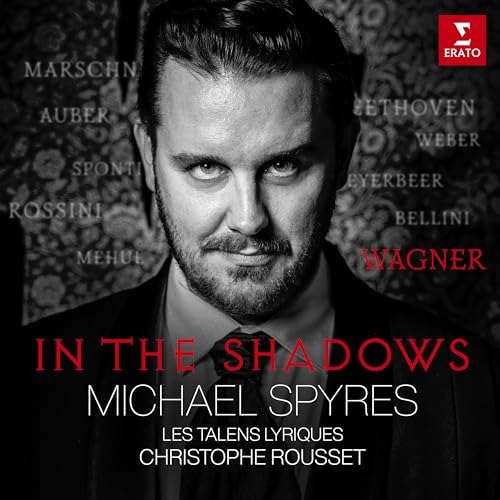 CD cover featuring portrait of tenor Michael Spyres in dark tones.