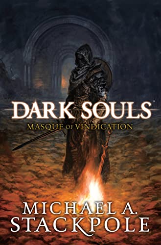 Dark Souls novel cover featuring armored figure standing before a fiery pit.