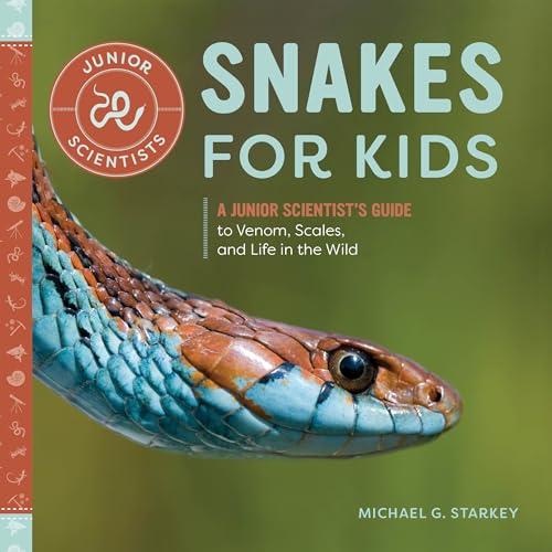 Book cover featuring a close-up of a blue and orange snake’s head.