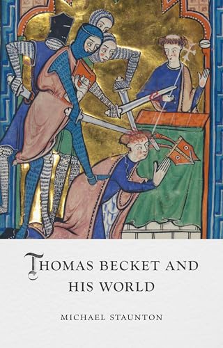 Medieval illustration depicting the murder of Thomas Becket, book cover.