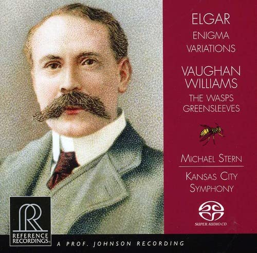 CD cover featuring a portrait of Edward Elgar and a bee illustration.