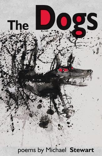 Book cover featuring an abstract black ink splatter illustration of a dog's head.