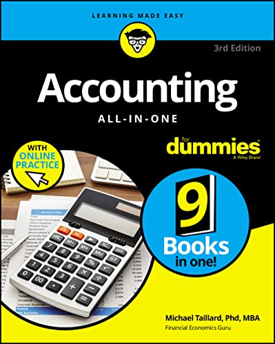 Book cover: "Accounting All-in-One For Dummies," 3rd Edition, with calculator.