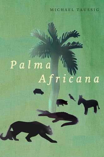 Book cover: palm tree with silhouettes of animals below.