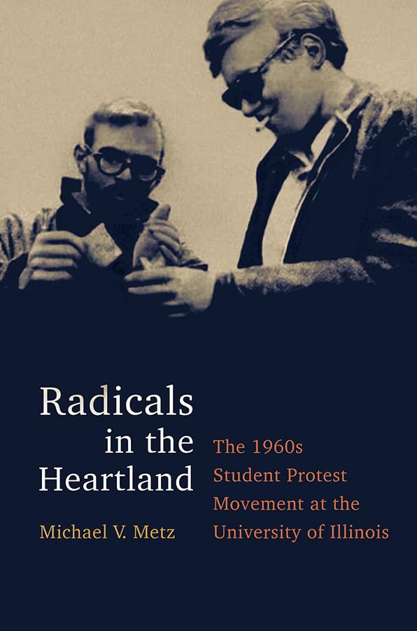 Book cover: black and white photo of two men, title “Radicals in the Heartland.”