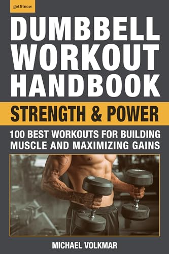 Book cover featuring a muscular man lifting dumbbells for strength training.