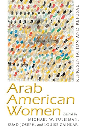 Book cover with abstract colorful figures and the title “Arab American Women.”