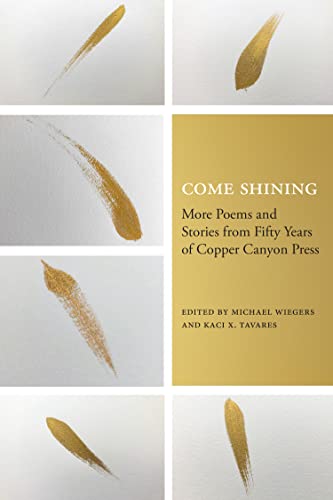 Book cover with gold leaf shapes and the title "Come Shining.