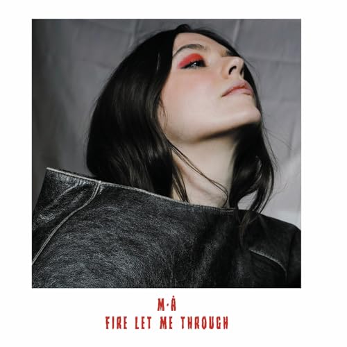 Woman with red eyeshadow and leather jacket, album cover art.