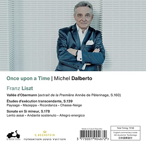 CD cover featuring portrait of pianist Michel Dalberto in a suit.