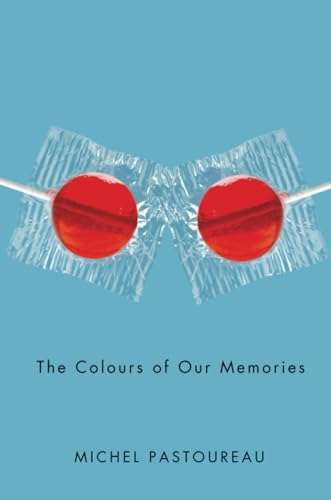 Book cover with red candies resembling eyes behind plastic wrap.