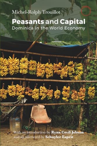 Book cover: "Peasants and Capital" with a background of hanging bananas.