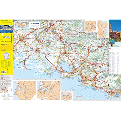 Folded Michelin road map of Bouches-du-Rhone and Var regions of France.