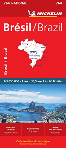 Red Michelin map cover of Brazil, featuring a map and Rio de Janeiro.