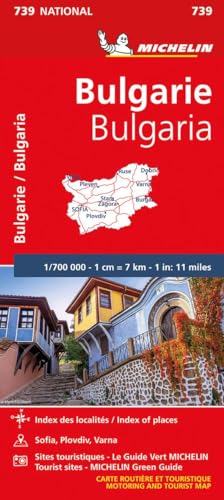 Cover of Michelin National Map 739 of Bulgaria featuring a landscape photo and map.