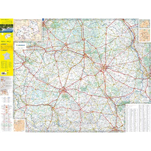 Folded Michelin road map of Cher and Indre, France, with detailed roadways.