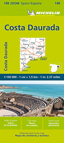 Michelin Costa Daurada zoom map with Roman amphitheater image.