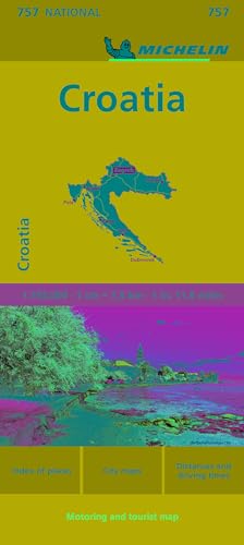 Michelin national map 757 of Croatia featuring a map outline and coastal landscape image.