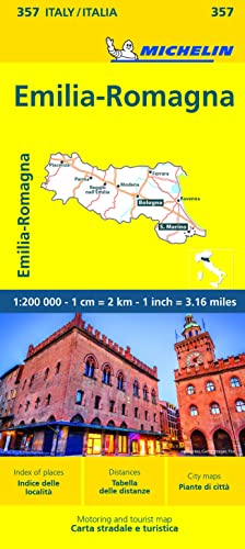 Michelin road and tourist map of Emilia-Romagna, Italy, 1:200,000 scale.