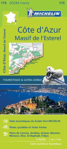 Michelin map of the French Riviera, Esterel region, with coastal image.