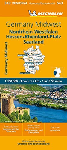 Michelin regional map of Germany Midwest, showing roads and cities.
