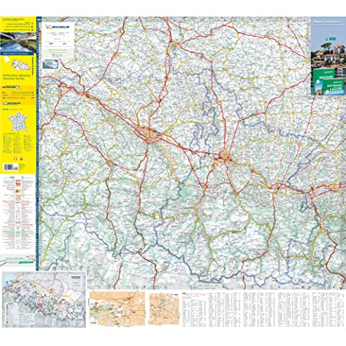Folded Michelin road map of the Pyrenees region in France.