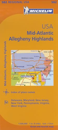 Michelin regional map of Mid-Atlantic USA, showing roads and cities.