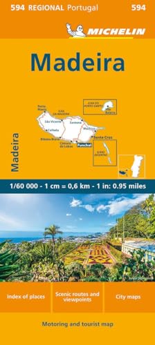 Michelin road map of Madeira, Portugal, featuring a scenic landscape photo on the cover.