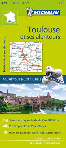 Michelin Zoom Map 129 of Toulouse, France, with city views.