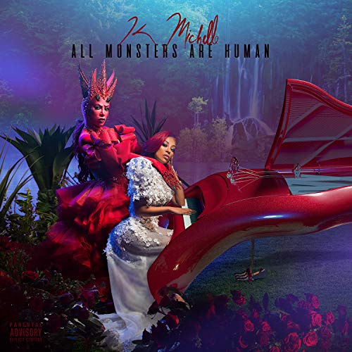 K. Michelle album cover: two women with a red piano in a garden.