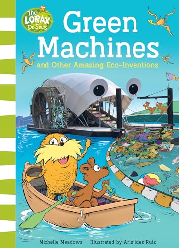 Book cover: "Green Machines" with Dr. Seuss’ Lorax and eco-inventions.