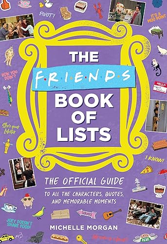 Friends book cover with purple background, yellow frame, and character images.