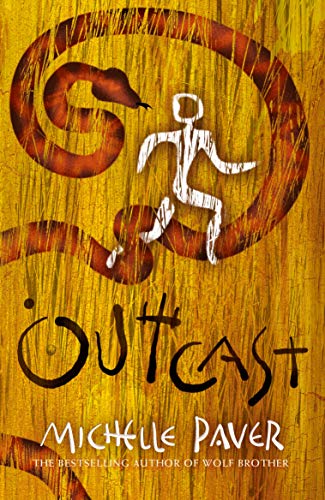 Book cover featuring a white stick figure inside a coiled snake on yellow background.