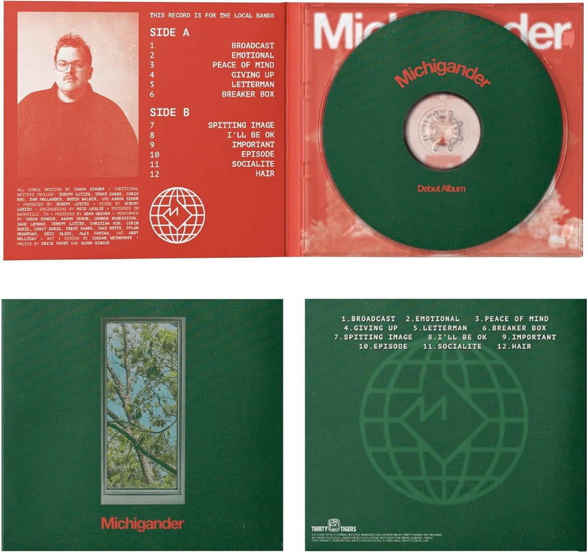CD back cover for Michigander’s “Michigander” album, tracklist visible.