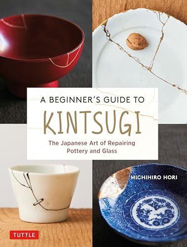 Book cover featuring repaired pottery with gold lacquer, Kintsugi art.