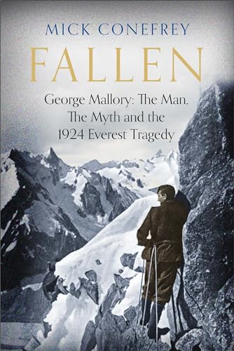Book cover: "Fallen" with a climber silhouetted against snowy mountains.