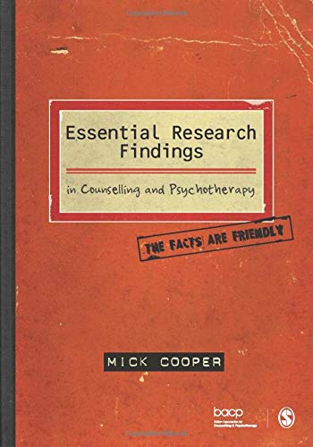 Red book cover with text: "Essential Research Findings in Counselling and Psychotherapy.
