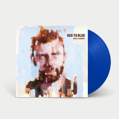 Mick Flannery’s “Red To Blue” vinyl record with blue disc and painted cover.