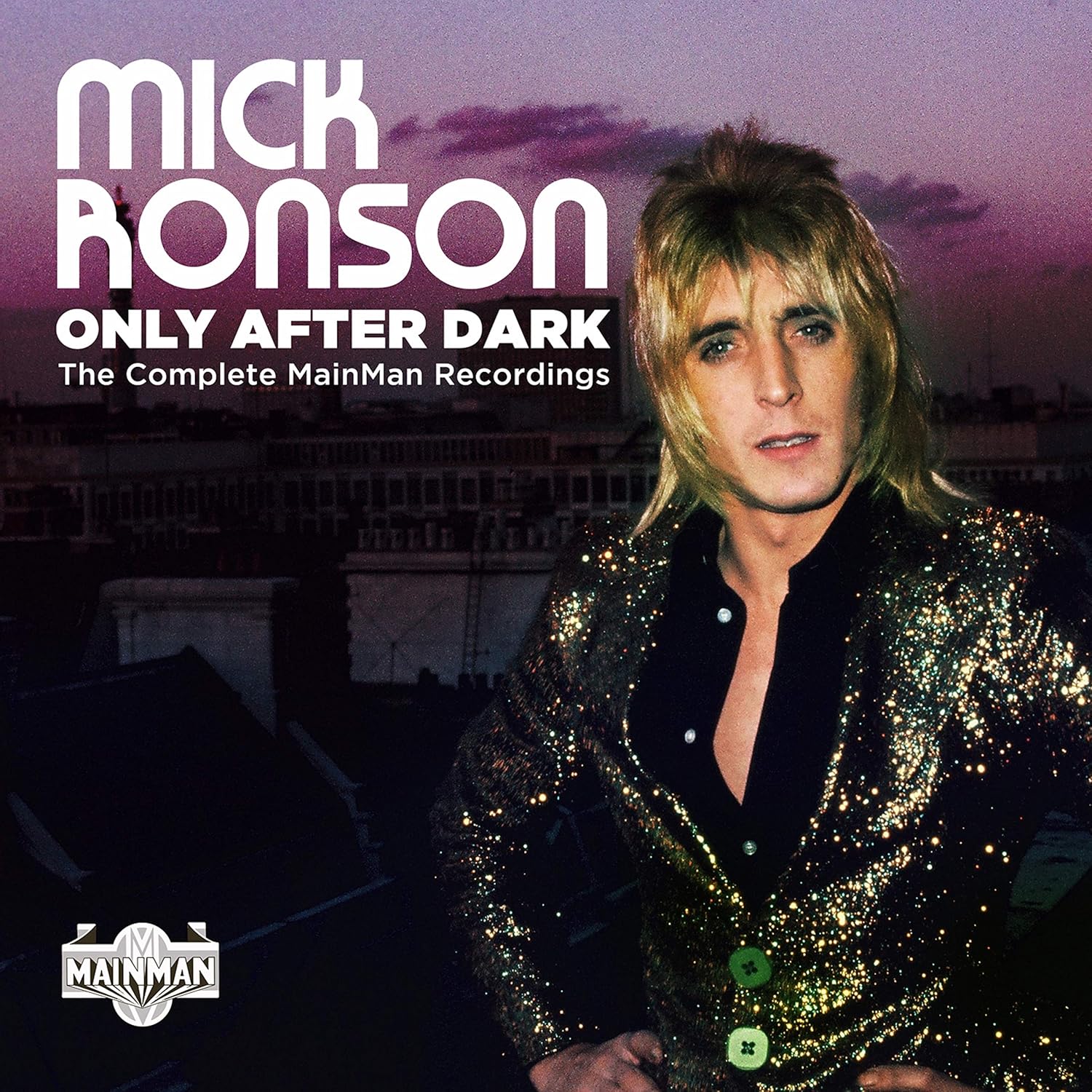 Mick Ronson album cover featuring a portrait of the musician.
