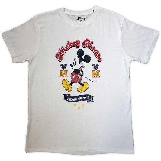 Large black t-shirt featuring a graphic of Mickey Mouse, labeled "One & Only".