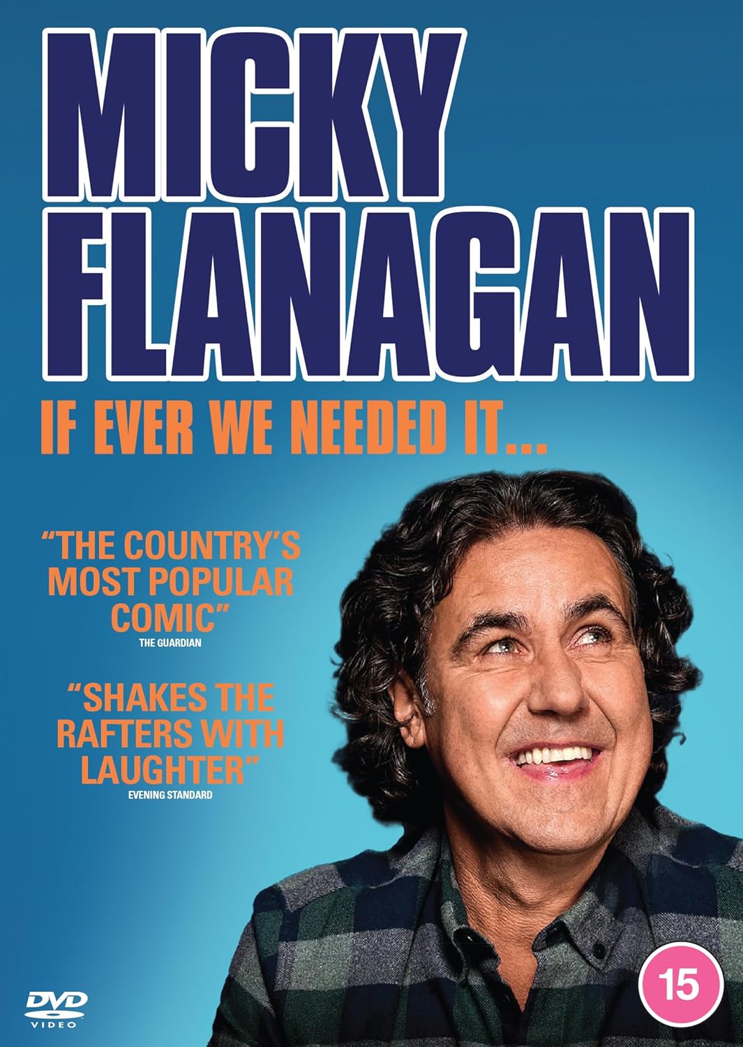 DVD cover featuring comedian Micky Flanagan smiling against a blue background with text.