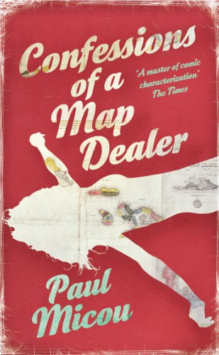 Red book cover with white silhouette and map imagery, “Confessions of a Map Dealer.”
