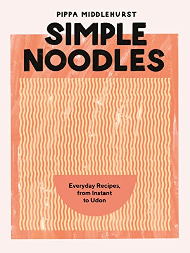 Book cover: "Simple Noodles" with orange wavy background and bold text.